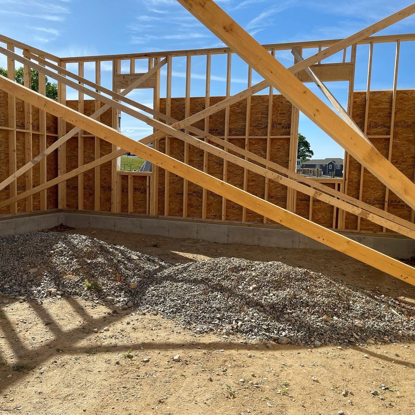 Open stud framing ready for spray foam insulation