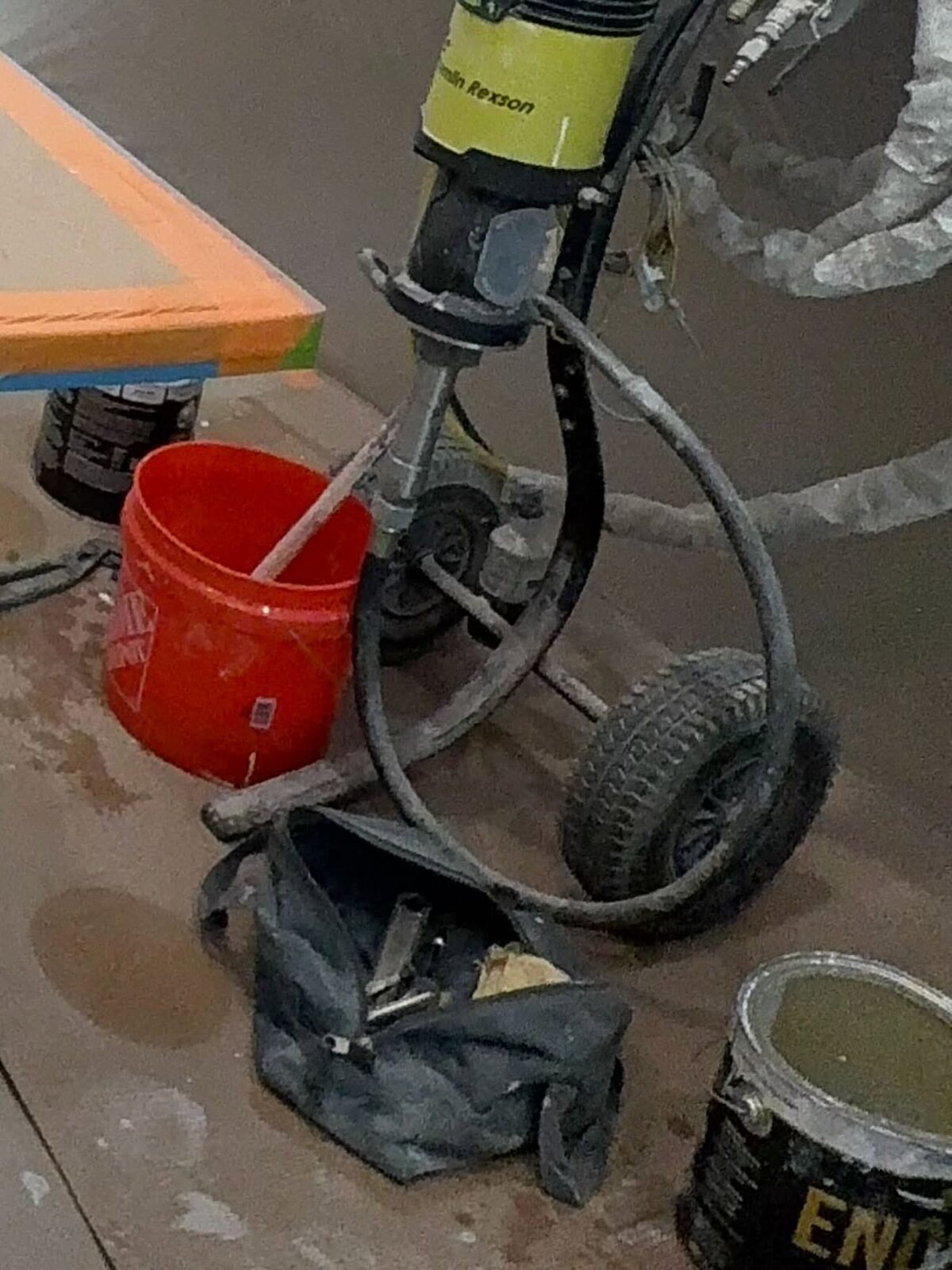 Concrete surface grinding and prep before a waterproof coating