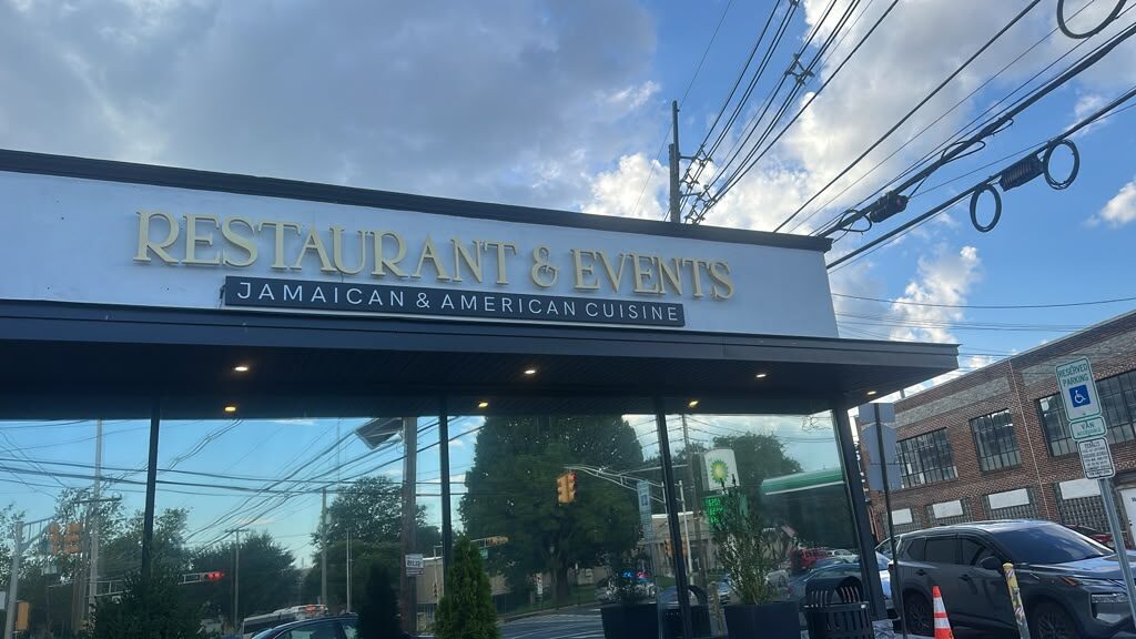 Restaurant and Events backlit letters in daylight