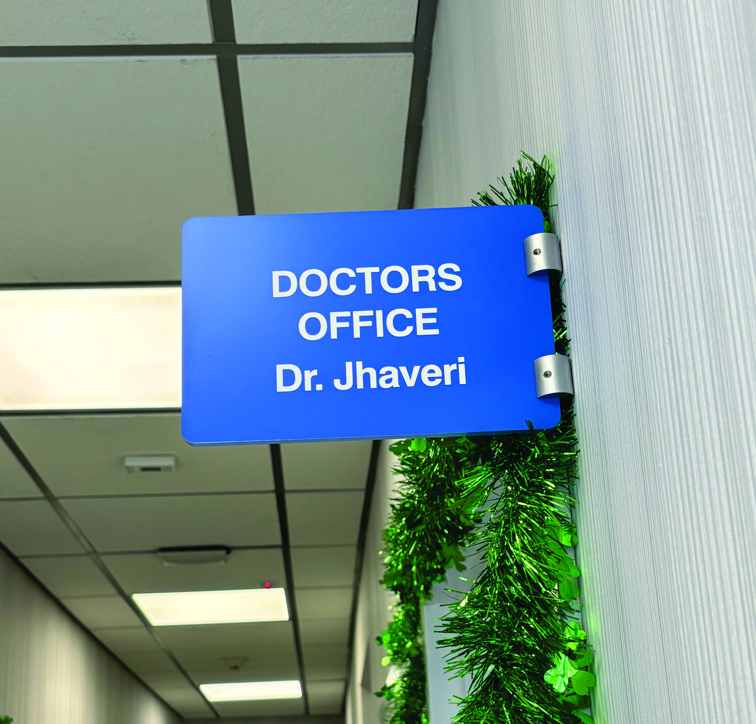 Projecting corridor sign for Medical office